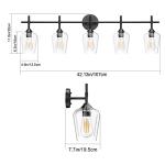 Matte Black Vintage Industrial 5-Light Bathroom Vanity Fixture