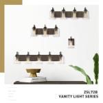Modern 5-Light Vanity Fixture for Bathroom with Clear Glass