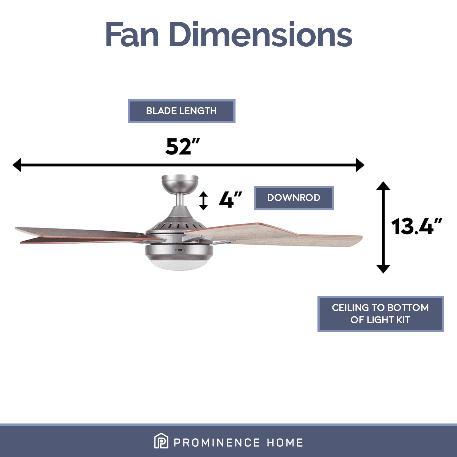 Smart 52" Ceiling Fan with Light & Remote