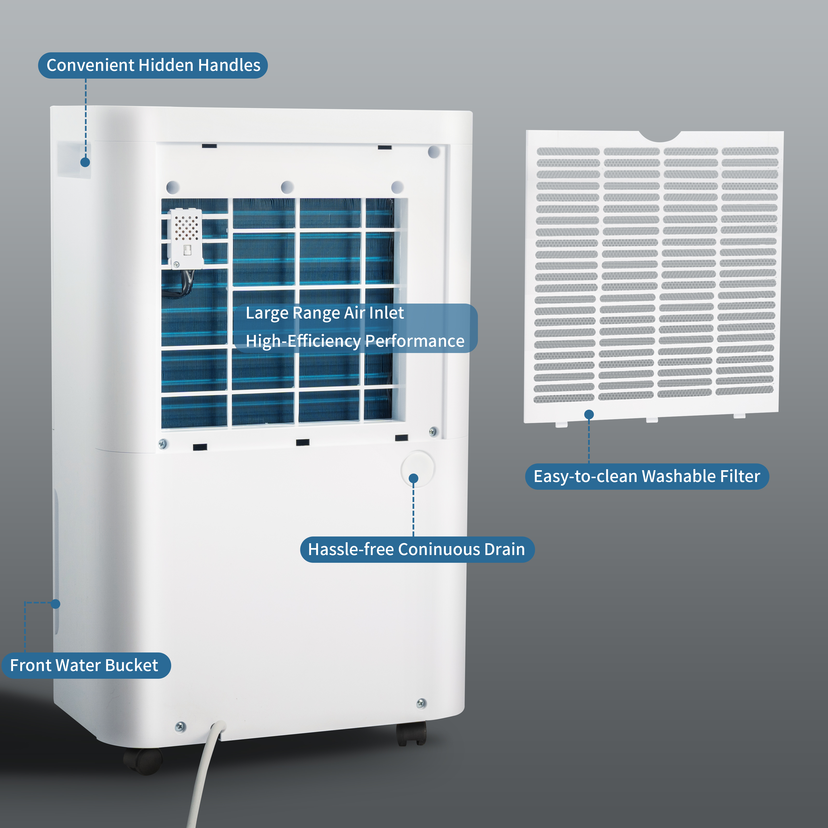 DFITO 50 Pint Dehumidifier for Home/Basement/Office