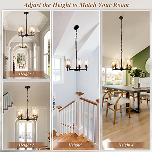 Modern Farmhouse 5-Light Chandelier with Clear Glass Shades