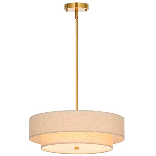 VONLUCE 4-Light Drum Chandeliers with Fabric Shade