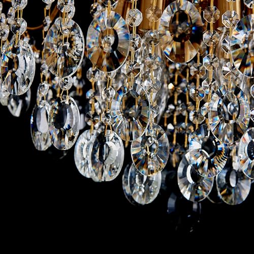 Modern Raindrop Crystal Chandelier, 6-Light Brass Frame