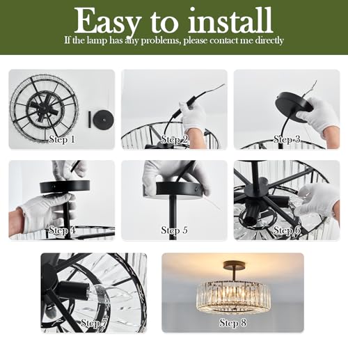 Modern Crystal Chandelier Oil Rubbed Bronze Round Flush