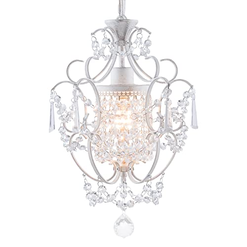 Elegant White Crystal Mini Chandelier for Bedroom