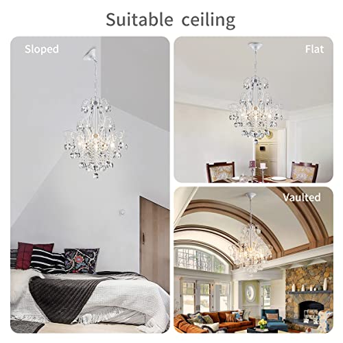 Crystal Chandelier Pendant Ceiling Light Modern Fixture, White
