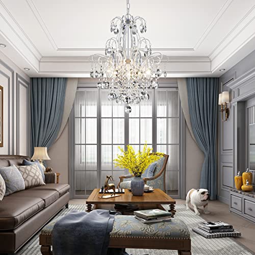 Crystal Chandelier Pendant Ceiling Light Modern Fixture, White