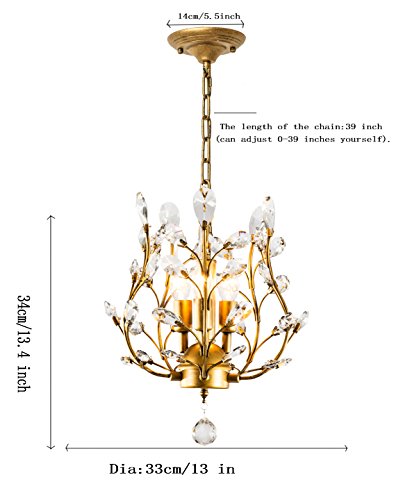 Garwarm Crystal Chandelier Pendant Lights for Living Room