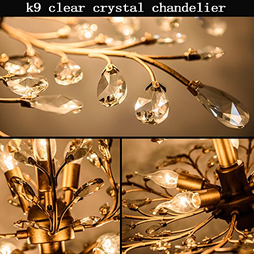 Garwarm Crystal Chandelier Pendant Lights for Living Room
