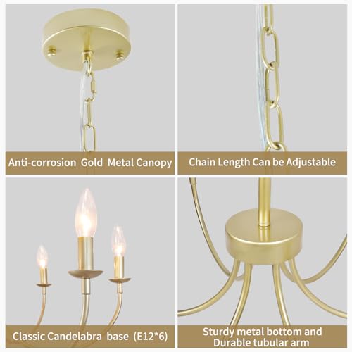 Modern Gold Chandelier for Farmhouse Dining Room