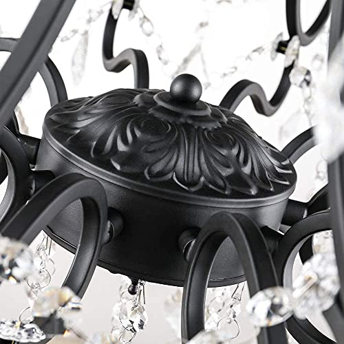 Modern Crystal Chandelier with 10 Lights, Adjustable Chain