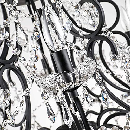 Modern Crystal Chandelier with 10 Lights, Adjustable Chain
