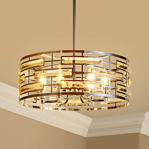 Modern K9 Crystal Chandeliers, Drum Pedant Light, Chrome Finish