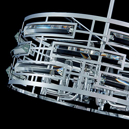 Modern K9 Crystal Chandeliers, Drum Pedant Light, Chrome Finish