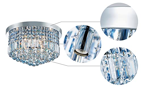 Modern 9-Light Crystal Chandelier in Lake Blue Chrome