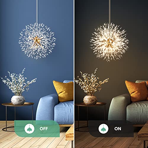Gold Crystal Firework Chandelier, Stainless Steel Pendant Light