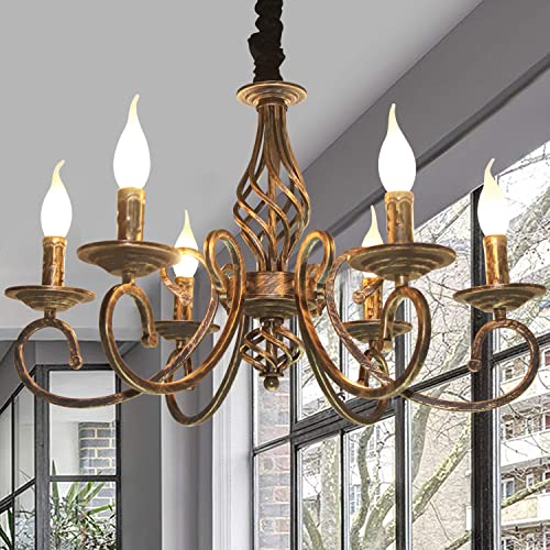 Ganeed 6-Light Rustic Vintage Pendant Chandelier