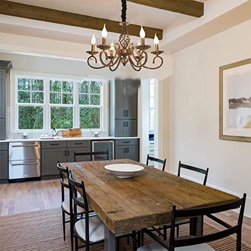 Ganeed 6-Light Rustic Vintage Pendant Chandelier