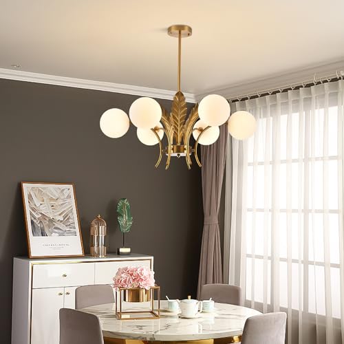 BOKT Milk Glass Chandelier Gold G9 Ceiling Light