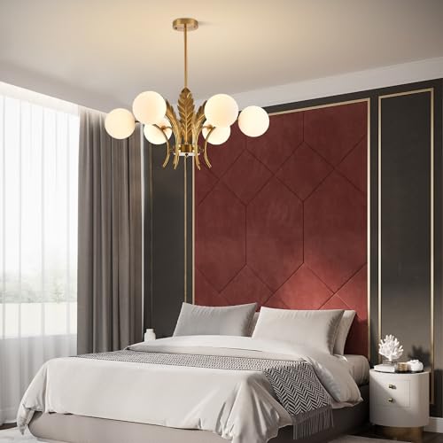 BOKT Milk Glass Chandelier Gold G9 Ceiling Light