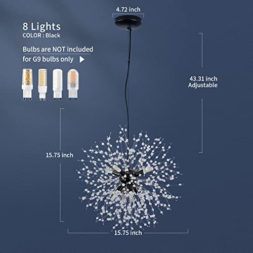 Modern Crystal Firework Chandelier Pendant for Bedroom Living Room