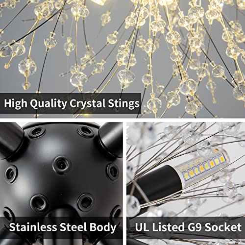 Modern Crystal Firework Chandelier Pendant for Bedroom Living Room