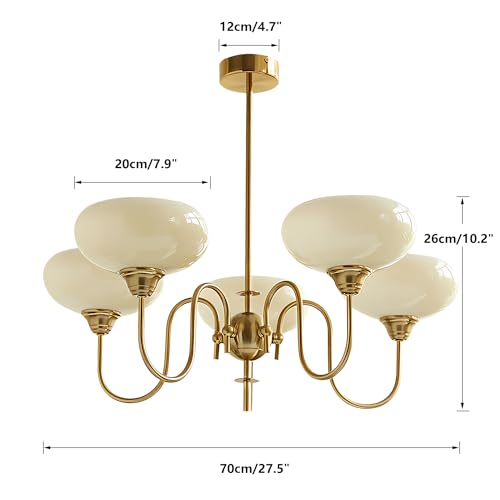 BOKT Gold Vintage 5-Light Globe Chandelier