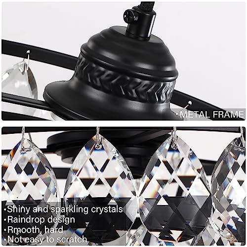 Luupyia Black Crystal Pendant Chandelier - Modern Lighting