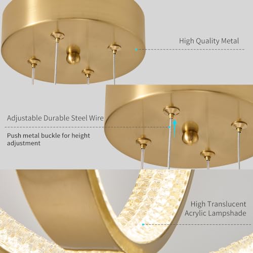 Vaziden Modern Dimmable LED Chandelier Pendant Light
