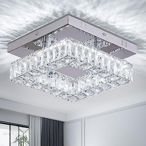 Mini Crystal Chandelier Flush Mount LED Ceiling Light