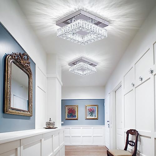 Mini Crystal Chandelier Flush Mount LED Ceiling Light