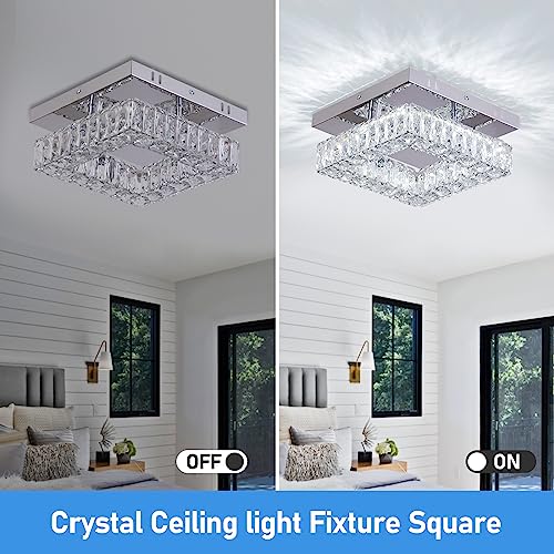 Mini Crystal Chandelier Flush Mount LED Ceiling Light