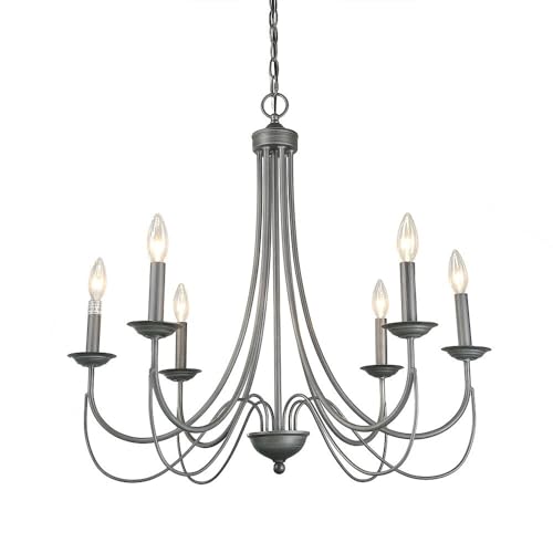 LOG BARN French Country Chandelier in Brushed Rustic Grey