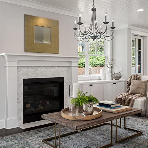 LOG BARN French Country Chandelier in Brushed Rustic Grey