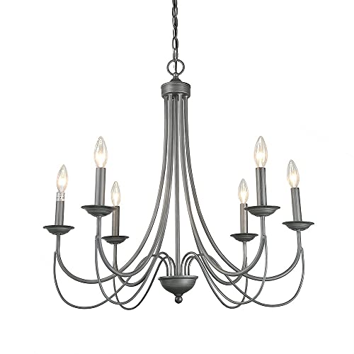 LOG BARN French Country Chandelier in Brushed Rustic Grey