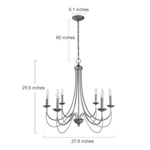 LOG BARN French Country Chandelier in Brushed Rustic Grey