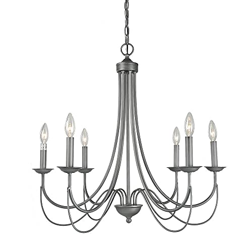 LOG BARN French Country Chandelier in Brushed Rustic Grey