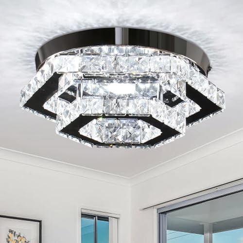 CXGLEAMING LED Crystal Chandelier Ceiling Light - 6500K