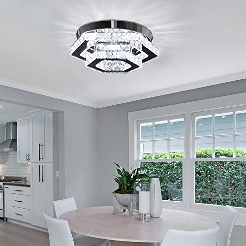 CXGLEAMING LED Crystal Chandelier Ceiling Light - 6500K
