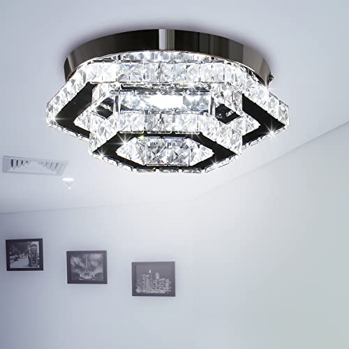 CXGLEAMING LED Crystal Chandelier Ceiling Light - 6500K