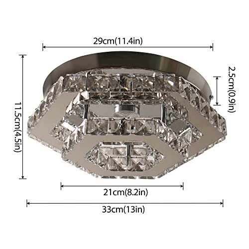 CXGLEAMING LED Crystal Chandelier Ceiling Light - 6500K