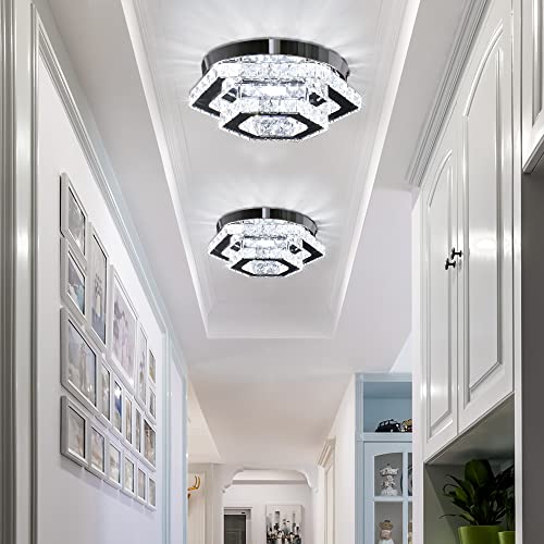 CXGLEAMING LED Crystal Chandelier Ceiling Light - 6500K