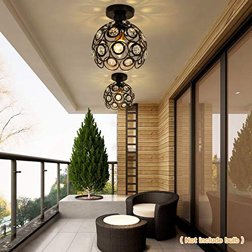 Zevnico Black Mini Crystal Chandelier Ceiling Light