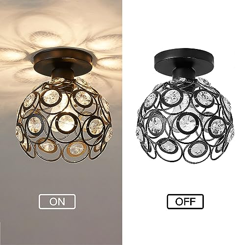 Zevnico Black Mini Crystal Chandelier Ceiling Light