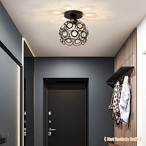 Zevnico Black Mini Crystal Chandelier Ceiling Light