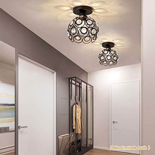Zevnico Black Mini Crystal Chandelier Ceiling Light