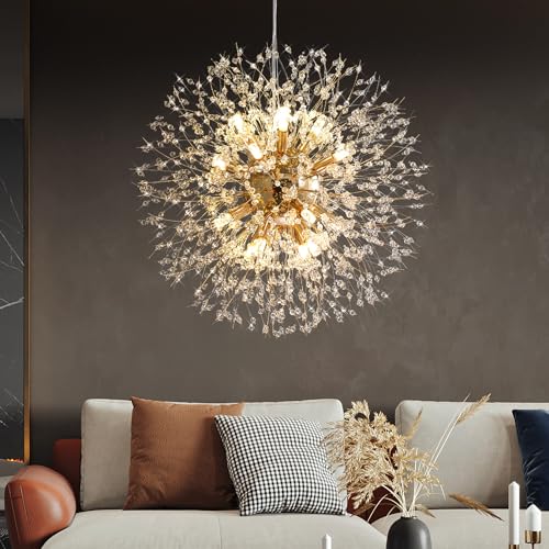 Modern Dandelion Firework Crystal Chandelier - 12 Light
