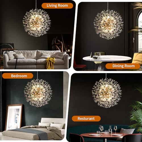 Modern Dandelion Firework Crystal Chandelier - 12 Light