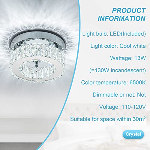 Modern Crystal LED Chandeliers Flush Mount Ceiling Lights