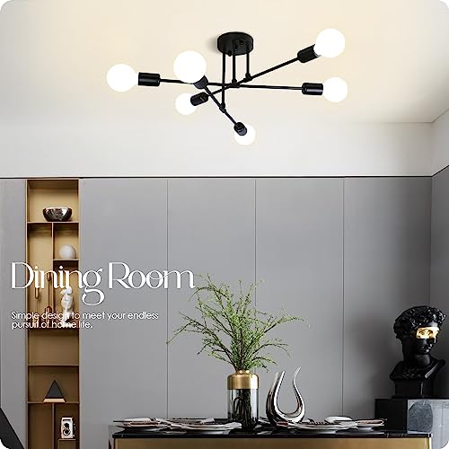 Mid Century Sputnik Chandelier Ceiling Light - 6-Light